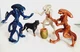 Lot of 3 Lanard Alien Xenomorph 7" Action Warriors Metallic Blue Gold White