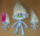 Lot of 3 Troll Doll Figures Blue Silver Sparkle Hasbro 5"-9&rdquo; Arms Legs Move