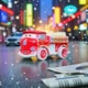 Disney Pixar Cars Mini Racers Christmas Snow Red Fire Truck *Loose*