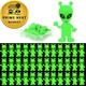 Entallor 30 Pcs Mini Alien Figures Glow in The 30 PCS, Fluorescent Green