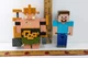 Minecraft 10" Portal Guard with Tethered Boulder & 9" Steve Action Figures