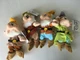 4 The Disney Store 7 Dwarfs Plush Mini Bean Bags Sneezy Doc Dopey Happy W Tags