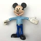 Mickey Mouse Disney Vintage Plastic Blue Rubber Bendy Toy Figure 4.5 Inches Tall