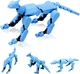 Titan13 Robot Dog Action Figure 3D Printed Movable Joint Toy Blue Desktop Decor