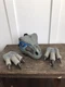 Mattel Jurassic World Dinosaur BLUE Velociraptor Electronic Mask + Gloves NICE
