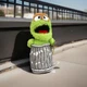 NWT NEW 2003 GUND Oscar The Grouch Sesame Street Plush Trash Can Scram Stuffed