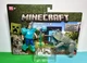 2025 Mattel - A Minecraft Movie: STEVE IN DIAMOND ARMOR & DENNIS Wolf 2-Pack