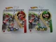 Lot of 2 Mattel Hot Wheels Mario Kart 1:64 LUIGI MACH 8 & MARIO STANDARD KART
