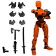 Orange Titan 13 T13 Action Figure 3D Printed Movable Nova Lucky 13 Robot Model
