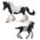 NEW CollectA 88770 88779 Black & White Piebald Gypsy Horse Set of 2 Mare & Foal