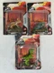 (3) New Mattel Jurassic World Micro Mini Action Figures On Card With Damage