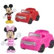 NIP Mattel Disney Junior Playset Poseable Figures Mickey & Minnie Mouse w/2 Cars
