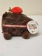 Giggle Scape Chocolate Cake Plush 5" Mini - Small Stuffed Food Toy - Brown