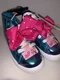 Nickelodeon JoJo Siwa Teal With Pink Bow Glitter Shoes High Top Girls Size 1