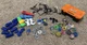 Beyblade Lot 100 Plus Assorted Parts Launchers Stadium Pieces Storage Box