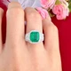 3.00 CT AGL CERTIFIED EMERALD DIAMOND 14K WHITE GOLD RING - R10779