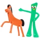 NJ Croce Gumby & Pokey Bendable Figure Pair 6 inches, Red, Green 