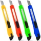 4 Pack Box Cutter, 9mm Snap-off Utility 4 Pack, Red, Yellow, Blue, Green 