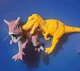 2 Boley Carnotaurus Dinosaur Toy Figures TM04 Jul21 Rare 8" PVC Figure
