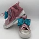Nickelodeon Girls Sz 2 JoJo Siwa Hi Top Sneaker Shoe Pink Sequin Glitter Bow