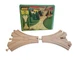 New Open Box 33347 BRIO Wooden Train Double Curved Switching Tracks