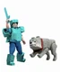 2024 Mattel - A Minecraft Movie STEVE IN DIAMOND ARMOR & DENNIS Wolf 2-Pack READ