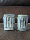 Pair Of WWE Jakks Wrestling Action Figure Size Accessory Soft Bendable Trashcans