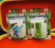 Mattel Minecraft Micro Collection Creeper Figure Green 2" + Steve Figure 