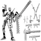 Gatling Gun T13 Titan 13 Action Figure Set【Assembled】, Robot Action Figure 3D...