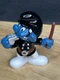 Policeman Smurf Figure 20123 Peyo Schleich 1981 Black Uniform