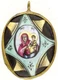 ANTIQUE 19c FINIFT HAND PAINTED ICON OF MOTHER OF GOD OF BURNING BUSH (14809)