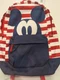 NEW Disney Mickey Mouse Red White Blue Americana Striped Backpack Official