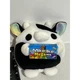 Zuru Snackles Mike and Ike Cow Plush 5 Inch Black White Iridescent Ears Toy