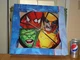 MARVEL HEROES- 13.75" GLASS CLOCK, SPIDERMAN/ HULK/ IRON MAN/ THOR, Battery Op. 