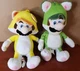 Nintendo Super Mario Plush 3D World 9" Cat Mario and Cat Luigi (LOT OF 2)