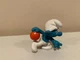 Smurfs * 20051 Bowler Smurf Bowling Figure Vintage 1978 PVC Toy PEYO Schleich