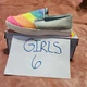 New Girls Size 6 Nickelodeon Jojo Siwa Rainbow & Blue Slip On Shoes NIB NWT