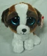 TY Beanie Boos BIG EYE DUKE THE PUPPY DOG 6" Plush STUFFED ANIMAL Toy NEW
