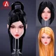 1:6 YMTOYS YMT073 Female Head Sculpt Carved Model Fit 12" Action Figure Bodys