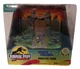 (1) JURASSIC PARK ENTRANCE DIORAMA W/ JEEP WRANGLER & FORD EXPLORER BY JADA -NEW