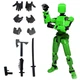 green Titan 13 T13 Action Figure 3D Printed Movable Nova Lucky 13 Robot Model