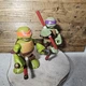 TMNT Donatello & Mikey Press N Shout Talking Tested 2014 Playmates 6"