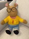 VTG 90s Talking Arthur 1996 PlaySkool Toy 16&rdquo; Glasses Yellow Plush NO SOUND BOX