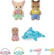 CALICO CRITTERS NURSERY FRIENDS POOL FUN TRIO, FOX,SQUIRREL, OTTER ACCESSORY SET
