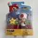 World of Nintendo Super Mario 4-Inch TOAD WITH SUPER STAR Jakks 40826 New