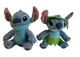 Lot of (2) Disney  STICH Stuffed Plush Lilo & Stich Toy Grass Skirt & Hat  A11