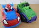 Marvel Spidey & His Amazing Friends Spiderman Hulk  Disc Dashers Vehicle LOT