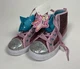 Nickelodeon JoJo Siwa Girls High Top Pink Blue Teal Bow SZ 3 Sneakers Shoes NWT