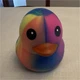 Toy Multicolor Rubber Duck Squeeze Stress Reliever, Squeezable 8x7x6 in