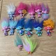 Lot of 13 Troll Doll Figures Hasbro Pink Green blue miniature 1 yarn hair Toy